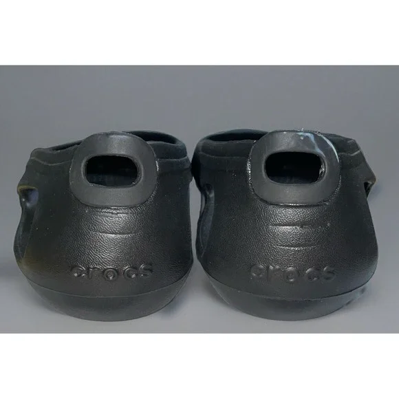 Crocs Womens Size 7 Sandals Black Rubber Ballet Flats Shoes Slip On Kadee - Picture 3 of 6
